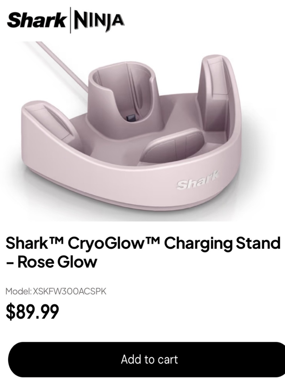 Shark™ CryoGlow™ Red light Charging Stand - Rose Glow

Model: XSKFW300ACSPK